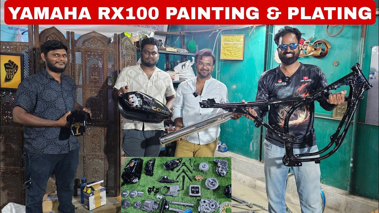 YAMAHA RX100 REVERSE PAINTING & PLATING SHOP IN CHENNAI | SH ELECTROPLATING | ARK Diaries