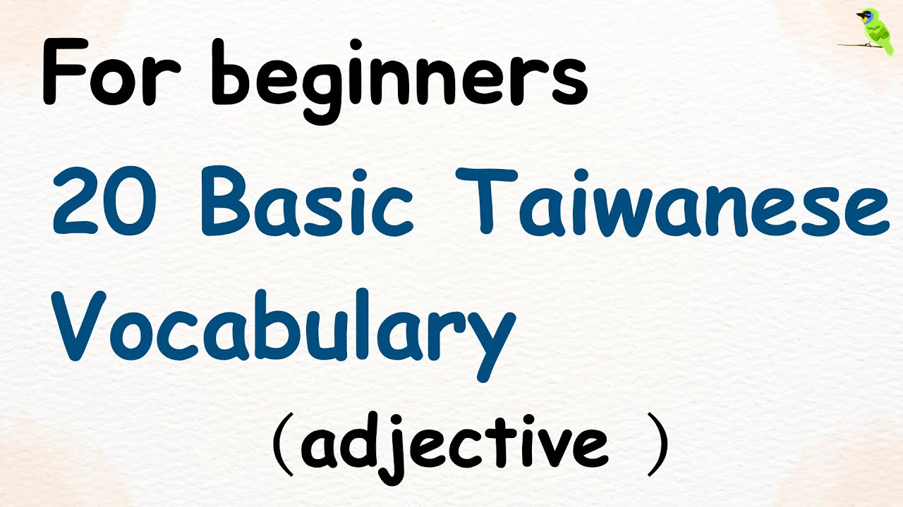 Taiwanese Vocabulary: 20 Basic Adjective Words #001 (with Examples +Native  Pronunciation)