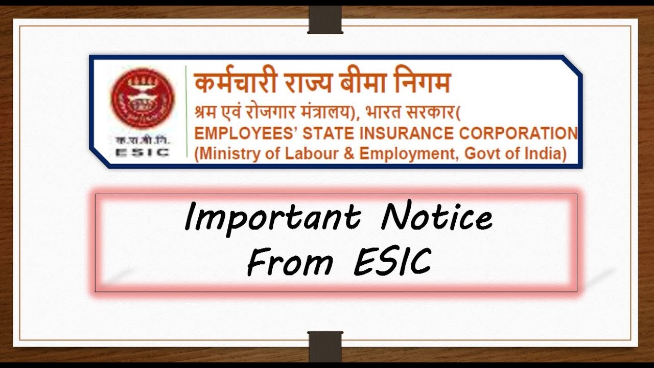 Important Notice form ESIC | PDF in Description Box | Complete Details |