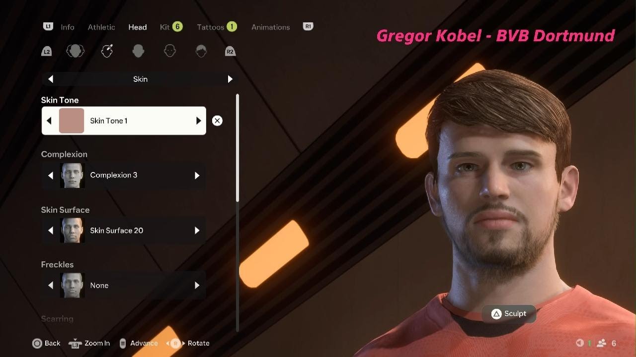 EA SPORTS FC 25 face creation tutorial - Gregor Kobel/Switzerland/BVB Dortmund