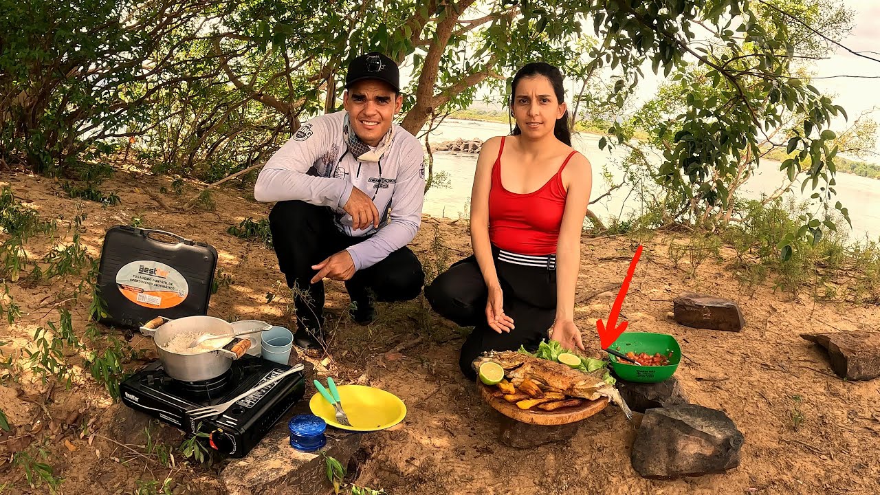 PESCANDO E FRITANDO PEIXE NA BEIRA DO RIO, @casalrustico10