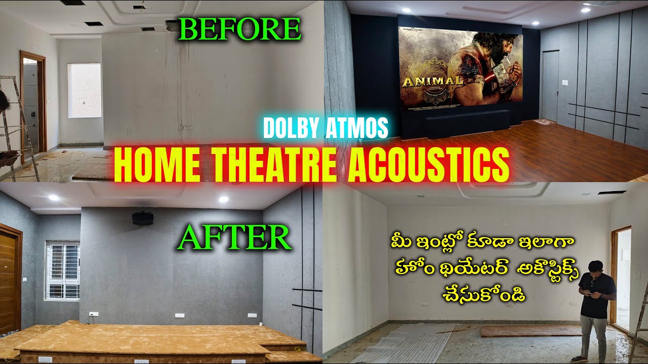 Amazing Before & After Home Theatre Acoustics In Hyderabad Manikonda | In Telugu | Acoustics |