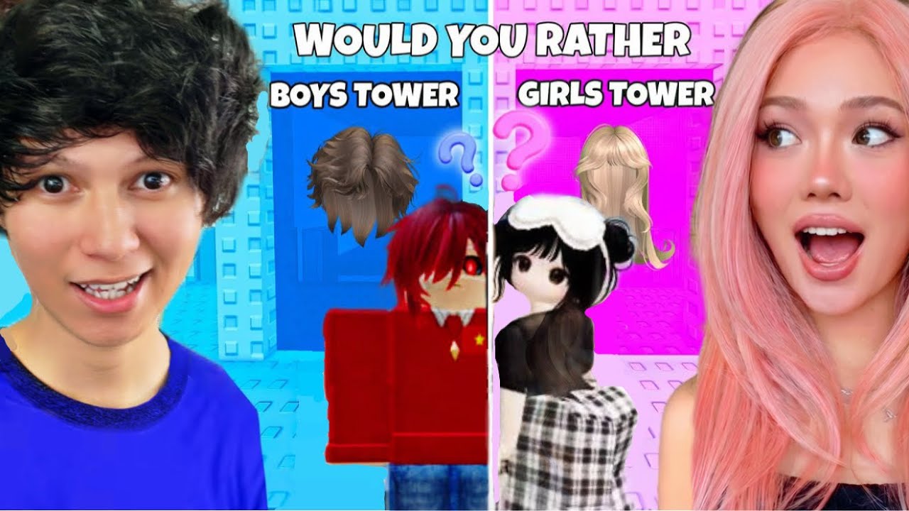 ROBLOX WOULD YOU RATHER: BOYS VS GIRLS TOWER (OBBY)