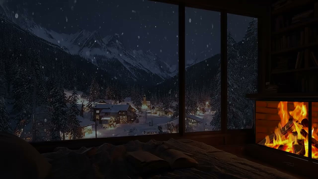 Cozy Snowy Cabin Retreat 2026 ❄️ Warm Fire & Falling Snow for Deep Relaxation | 3 Hours