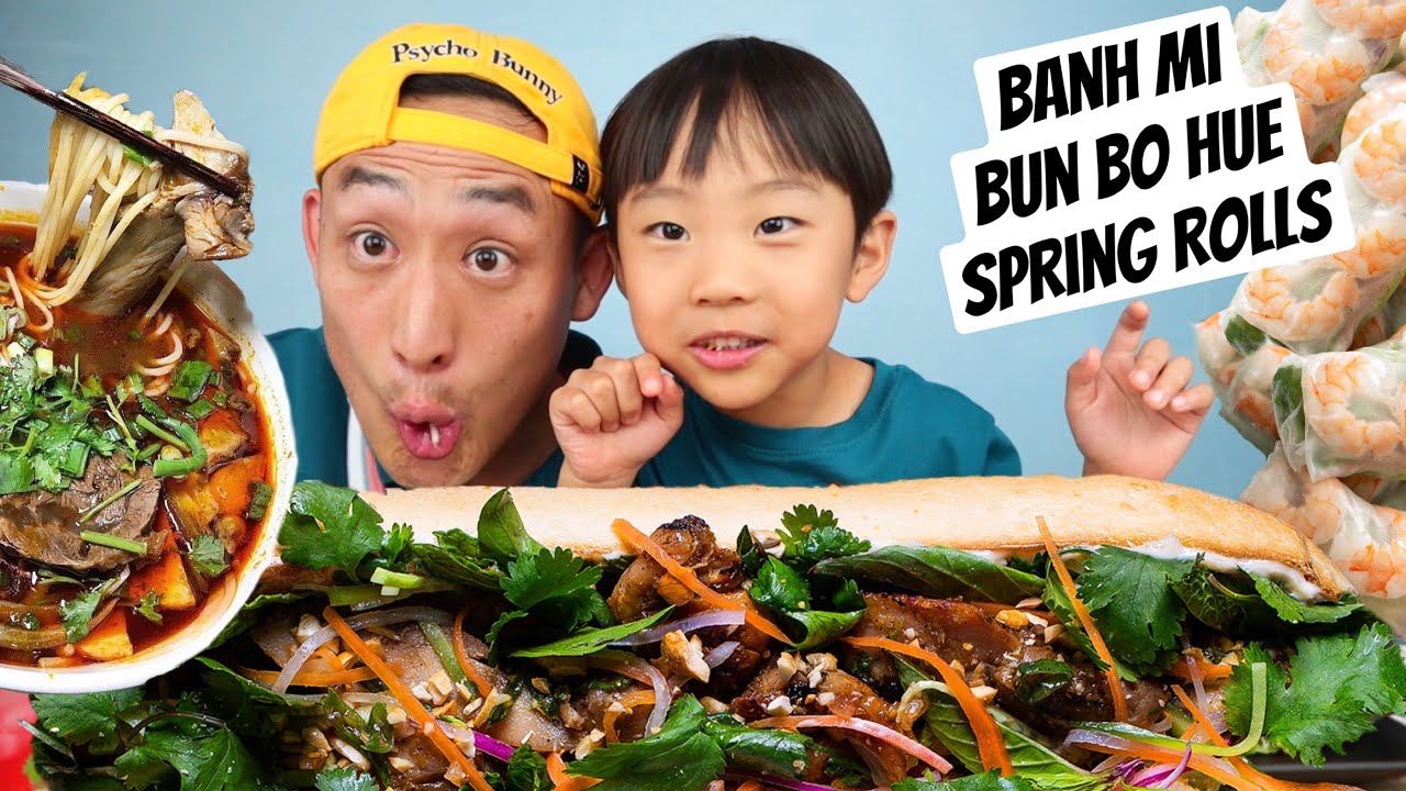 VIETNAMESE FOOD MUKBANG! BANH MI + BUN BO HUE + EGGROLLS