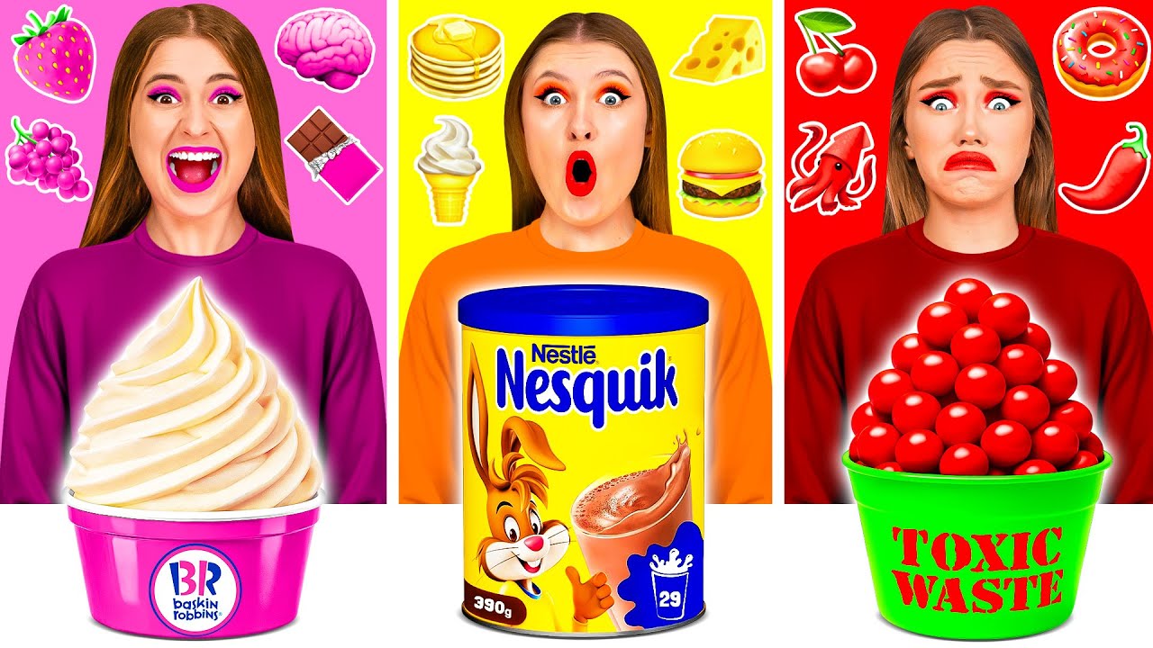 Makanan Warna Yang Sama Tantangan | Situasi Dapur Gila oleh BaRaFun Challenge