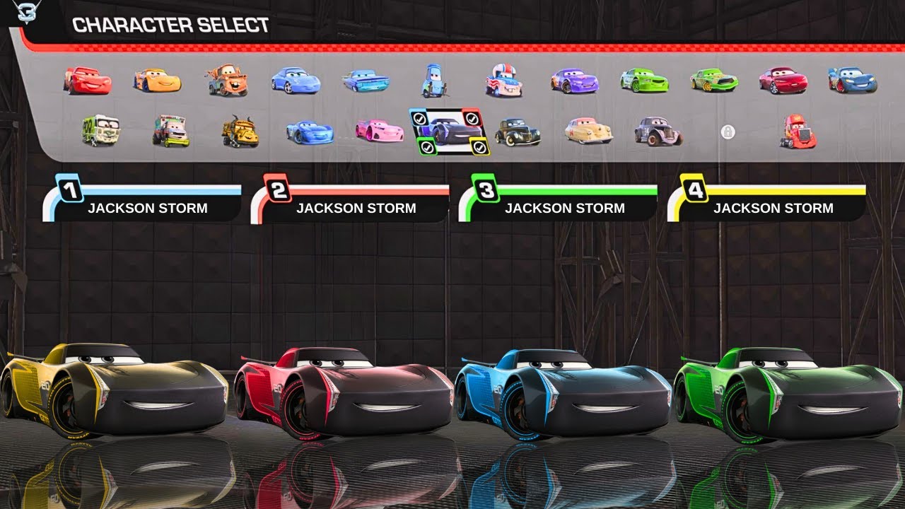 Cars 3: Driven to Win Which color do you think Jackson storm will win? Split screen 4 player 
