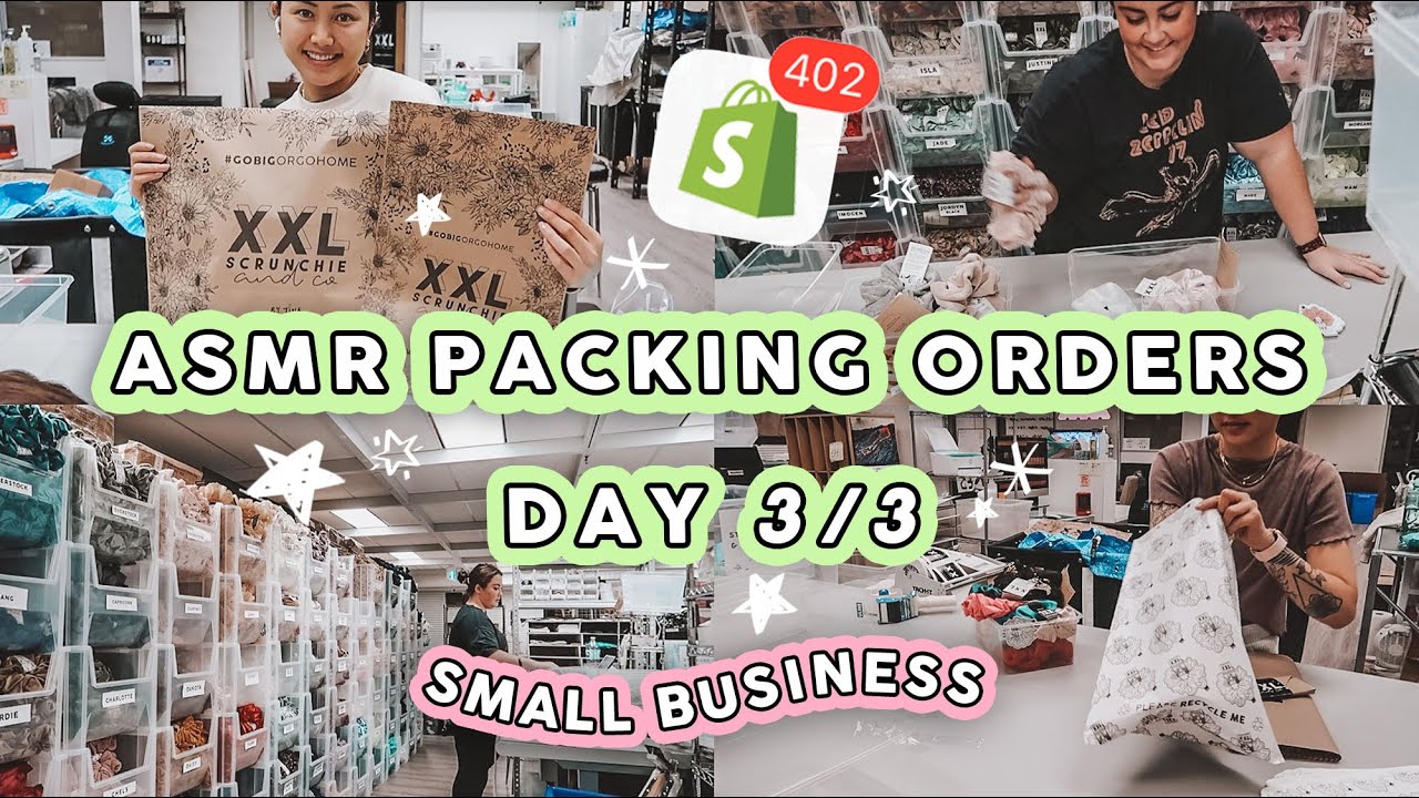 STUDIO VLOG #38 | PACKAGING 400+ ORDERS  [ ASMR ] 🔥 XXL Scrunchie | Small Business 📦 DAY THREE/THREE