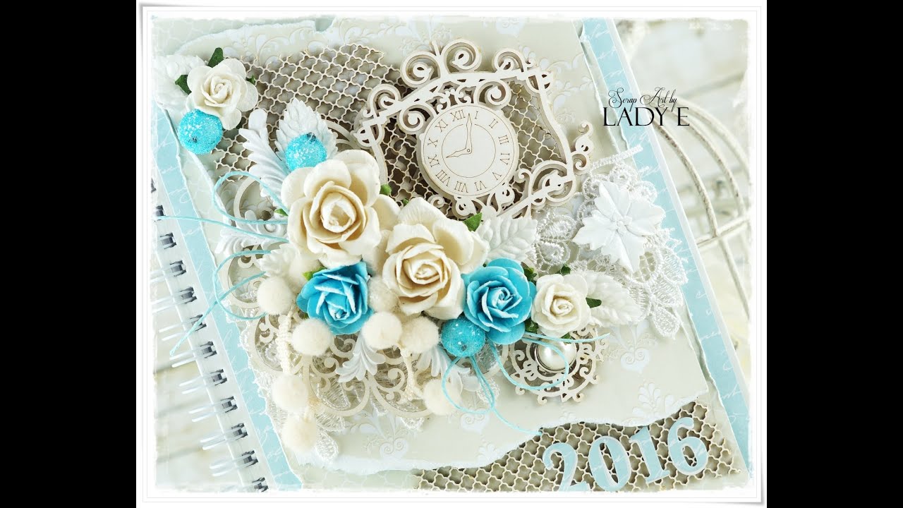 Shabby Chic Calendar Cover with Scrapiniec Chipboards - Tutorial