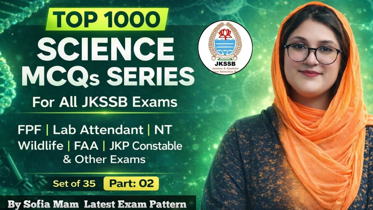 SCIENCE Top 1000 MCQs || For JKSSB FPF || LABORATORY ATTENDANT || WILDLIFE || FAA 
