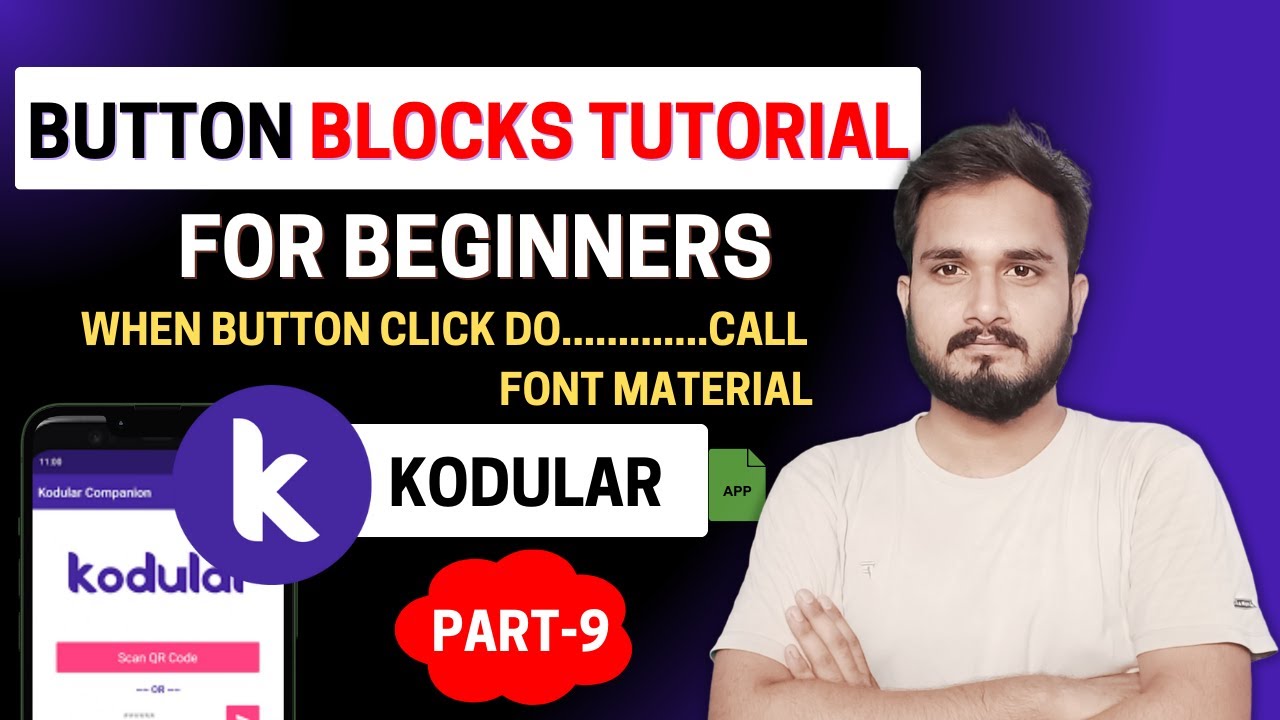 Kodular Full Course In Hindi Part 9 | Kodular Button Blocks Tutorial | Create Apps Without Coding