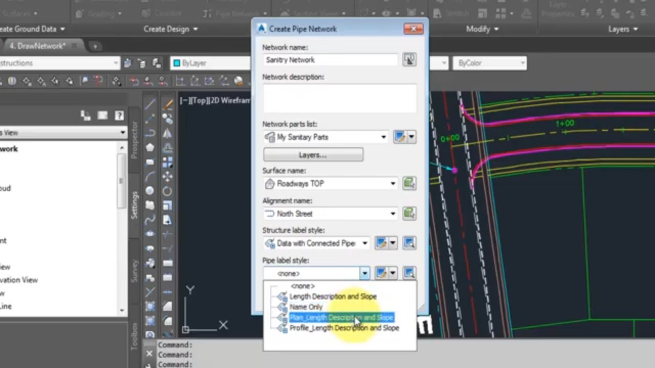 Creating Pipe Network in Civil 3D, drawing pipes & structures after Set Rules full formatting Urdu