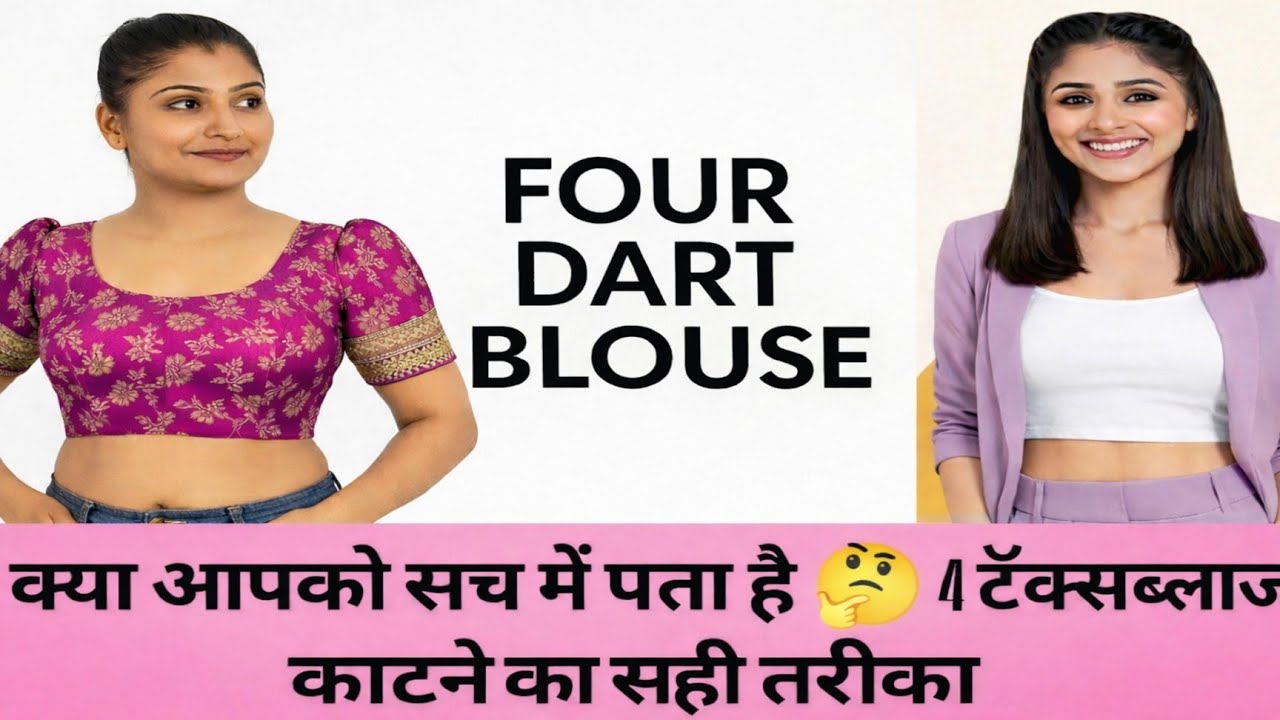 Raja Rani Coaching Inspired Method 4 Tucks Blouse  Drafting And Cutting . 4 dart blouse cutting 