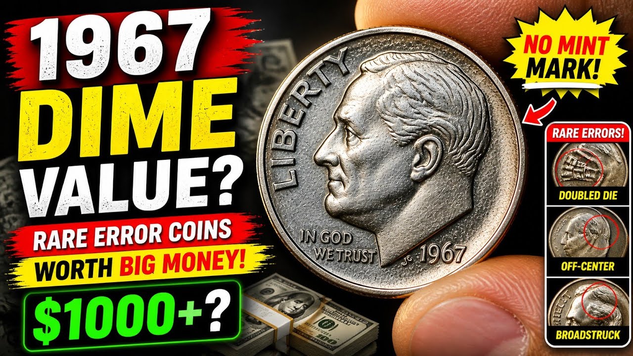 1967 Dime Value? 💰 Rare Error Coins Worth BIG Money! (No Mint Mark Explained!)