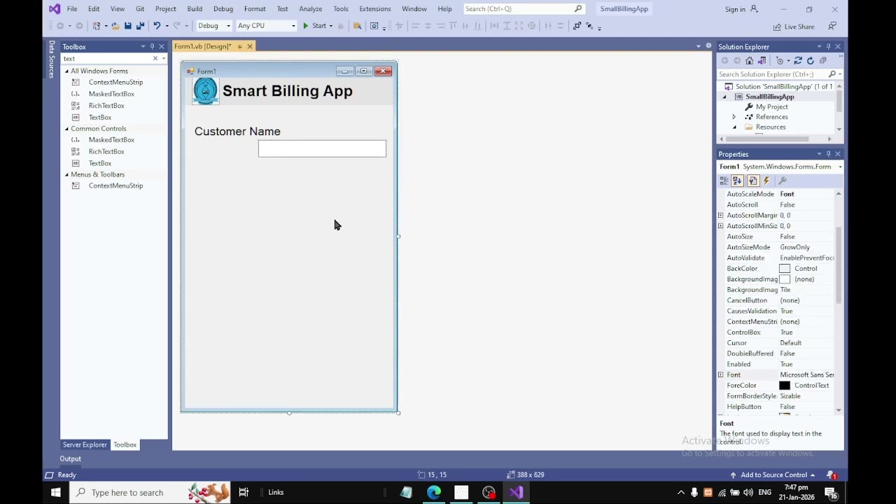Smart Billing app Design In VB NET