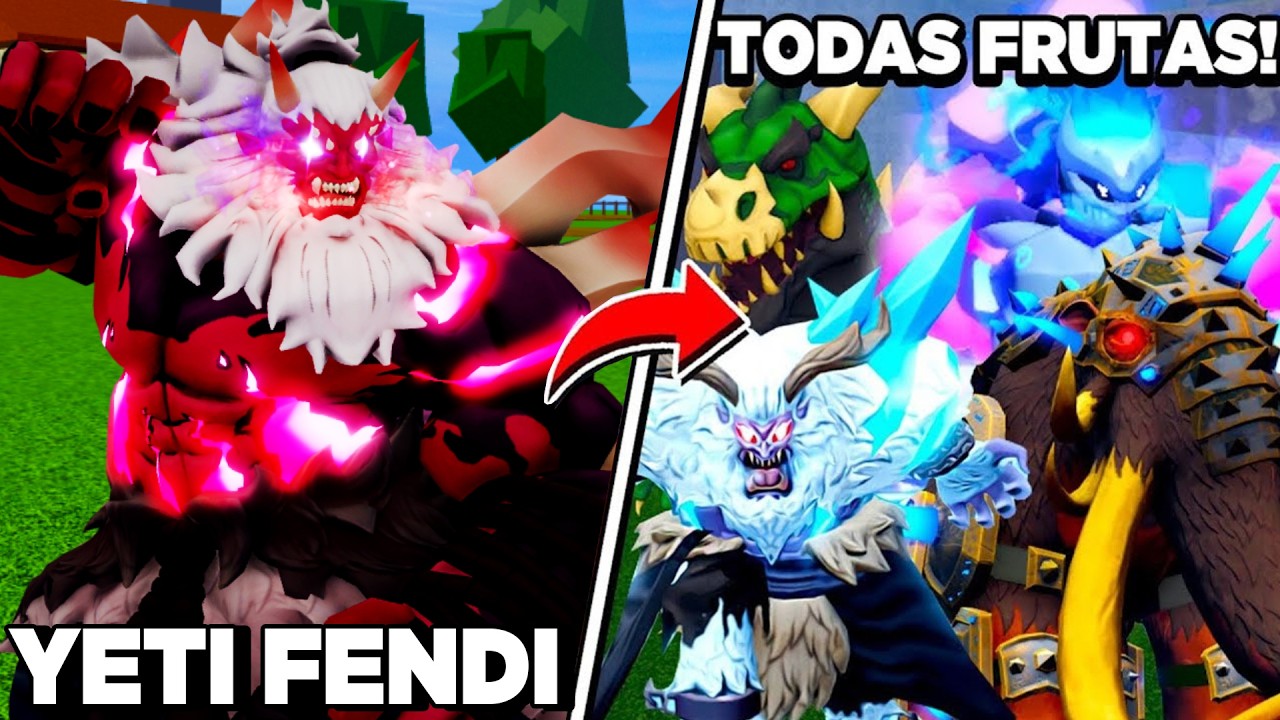 YETI FENDI VS TODAS FRUTAS DO BLOX FRUITS!