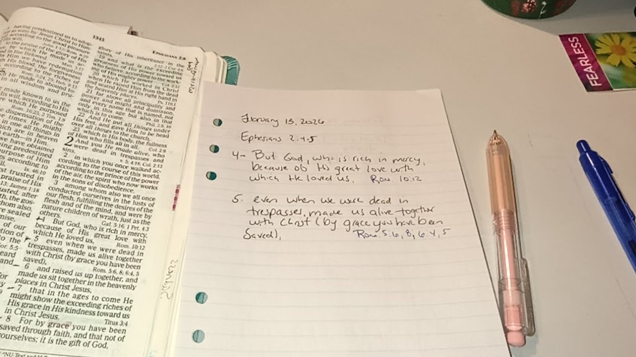 February 13, 2026 | Ephesians 2:4-5 | Scripture Writing Plan | Love God Greatly 