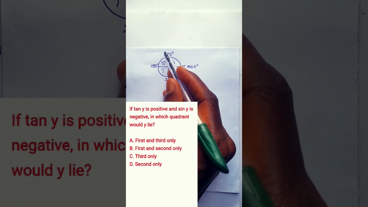 2020 WAEC past Question. No. 26. #trigonometry #quadrant #tangentfunction