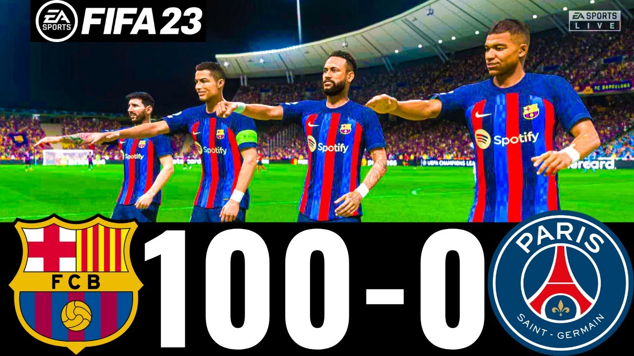 FIFA 23 - MESSI, RONALDO, MBAPPE, NEYMAR, ALL STARS | FC BARCELONA 100-0  PSG | UCL FINAL [4K] GAME!