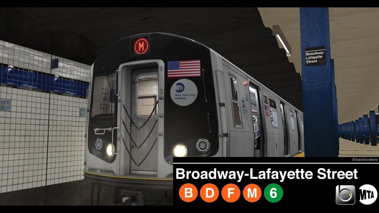 OpenBVE | Broadway-Lafayette & Bleecker St Railfanning (B)(D)(F)(M)(6)