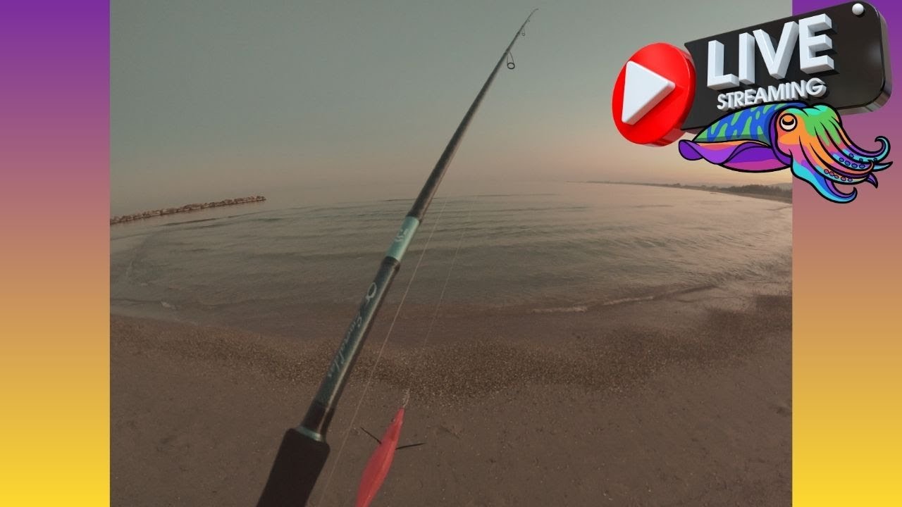Pesca a eging dalla spiaggia cercando le ultime seppie --- Fishing in eging from the beach