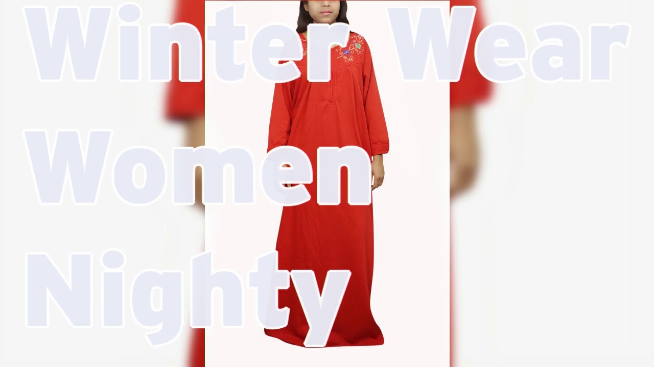 Stylish And Comfy Long Winter Wear Woolen Nighty