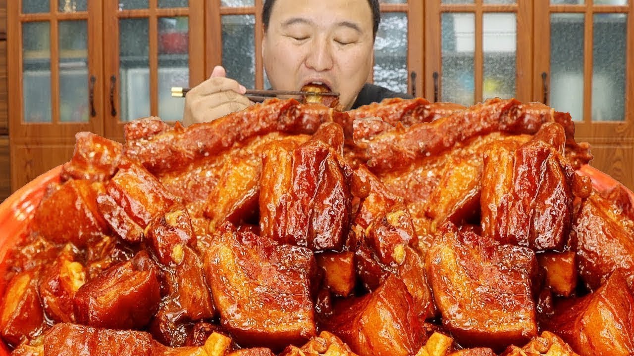 10 pounds of premium pork belly  Aqiang makes braised pork  super addictive