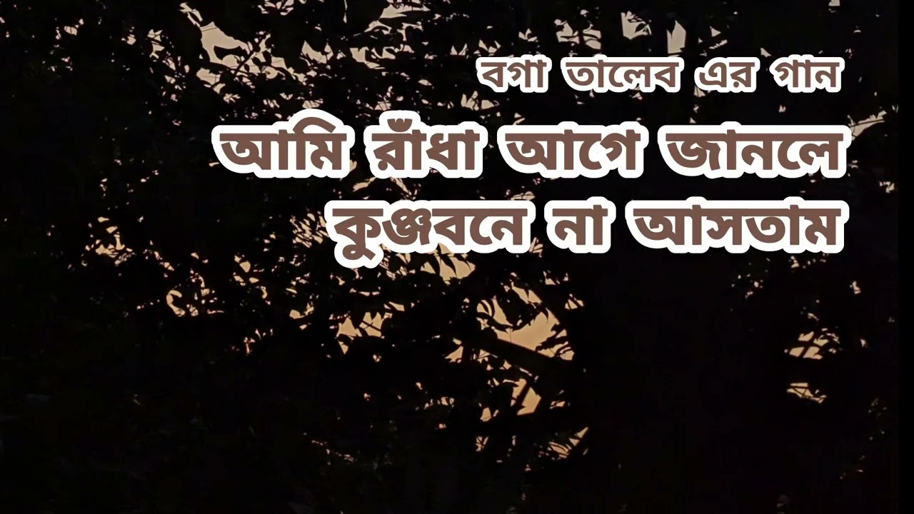 আমি রাঁধা আগে জানলে কুঞ্জবনে না আসতাম | বগা তালেব