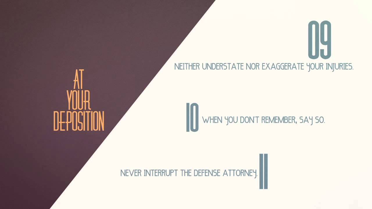 15 Tips for Giving a Great Deposition | Personal Injury Claims Explained
