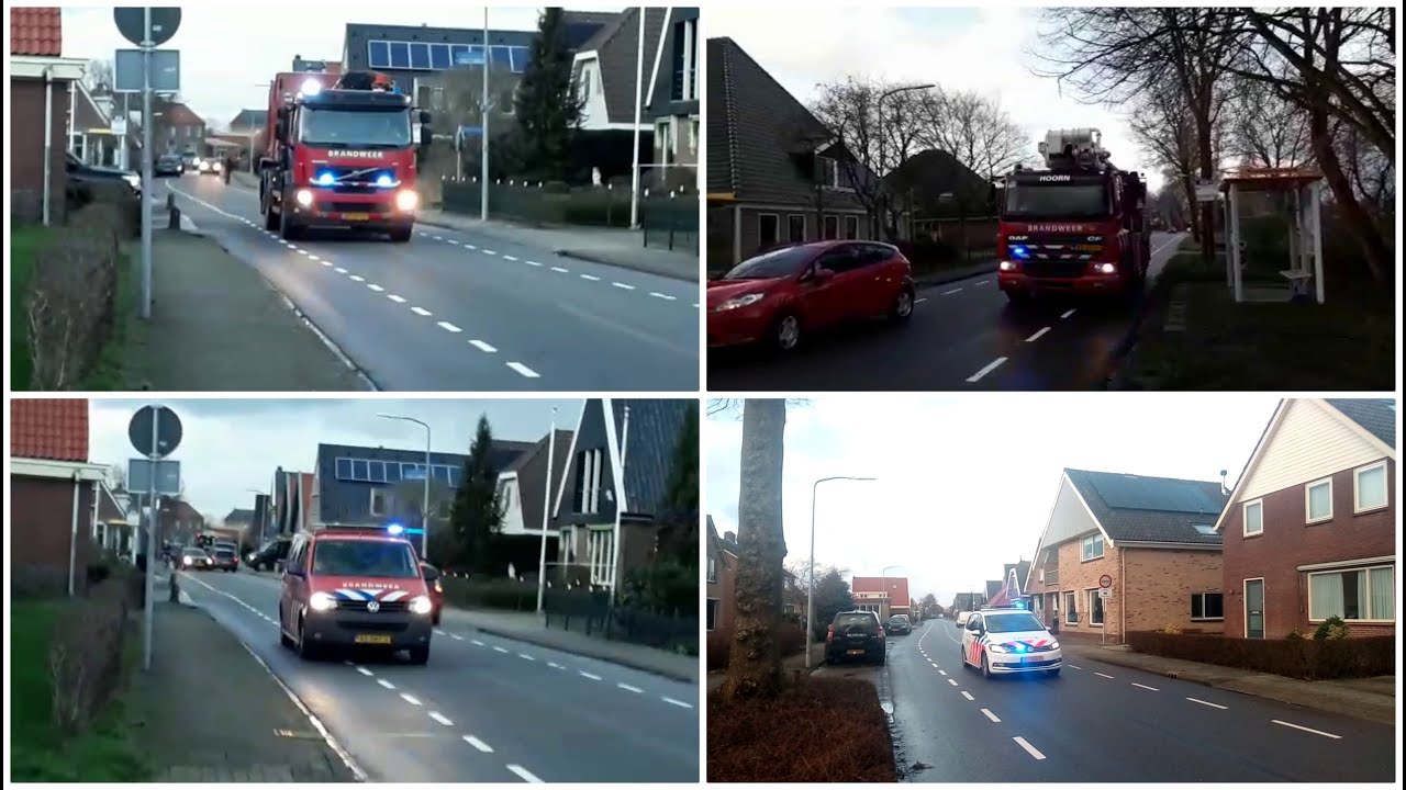 [Grote Brand] PRIO 1 Brandweer & Politie met spoed onderweg naar een Grote Woningbrand in Avenhorn