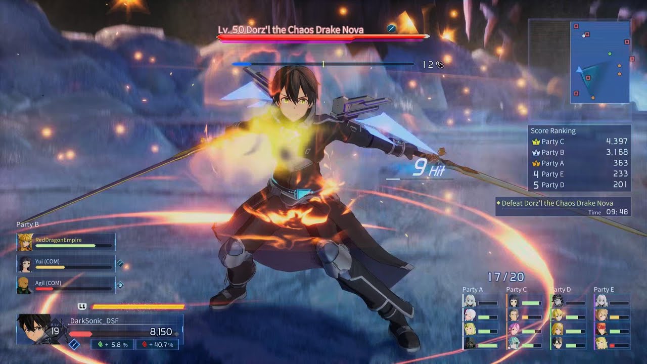 SAO Fractured Daydream | Extreme Boss - Dorz'l the Chaos Drake Nova | Kirito (Last Standing)