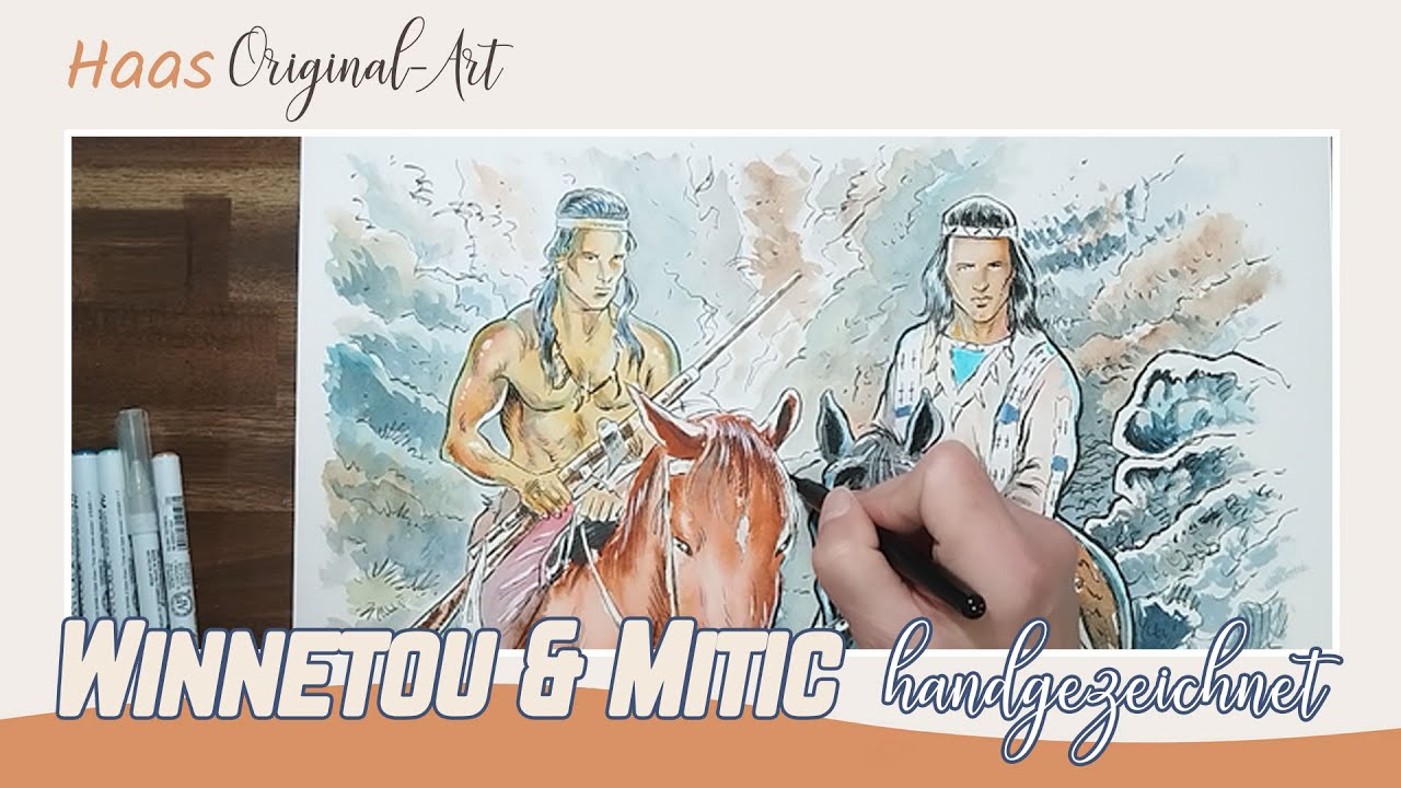 Winnetou & Mitic - handgezeichnet