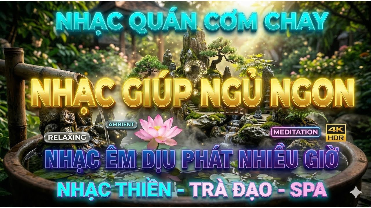 Nhạc Thiền Tĩnh Tâm Dễ Ngủ - Giảm Căng Thẳng, Ngủ Ngon Sâu Giấc | Nhạc Quán Cơm Chay & Spa