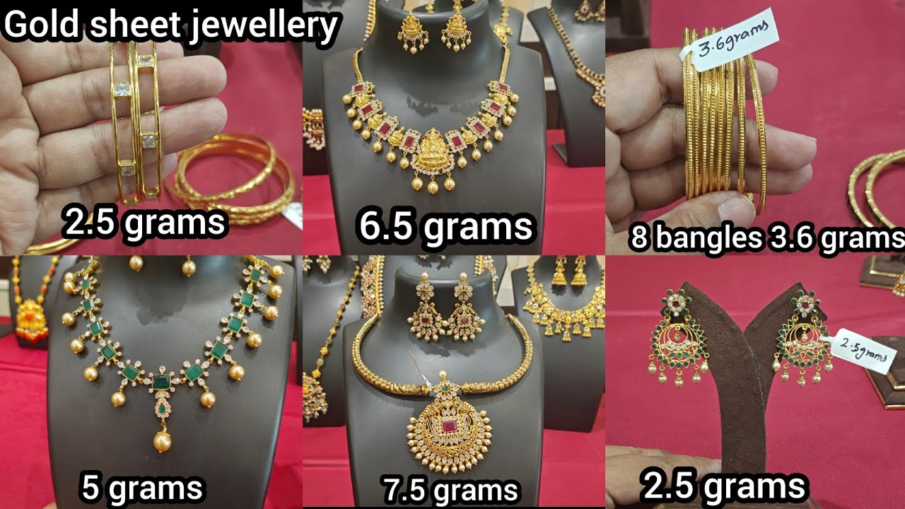 Gold sheet jewellery from 2 grams with weight/ courier worldwide