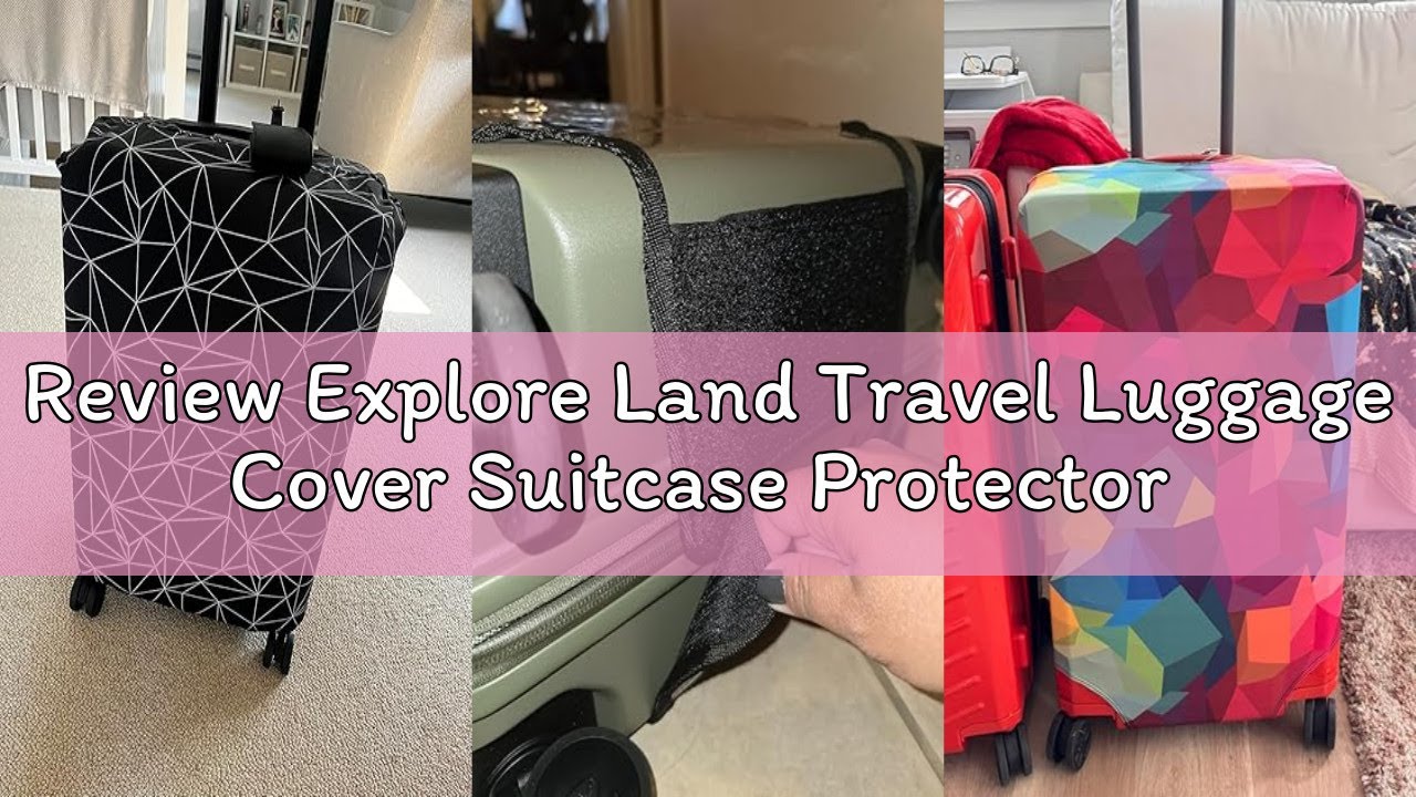 Review Explore Land Travel Luggage Cover Suitcase Protector Fits 27-30 Inch Case (Black, L)