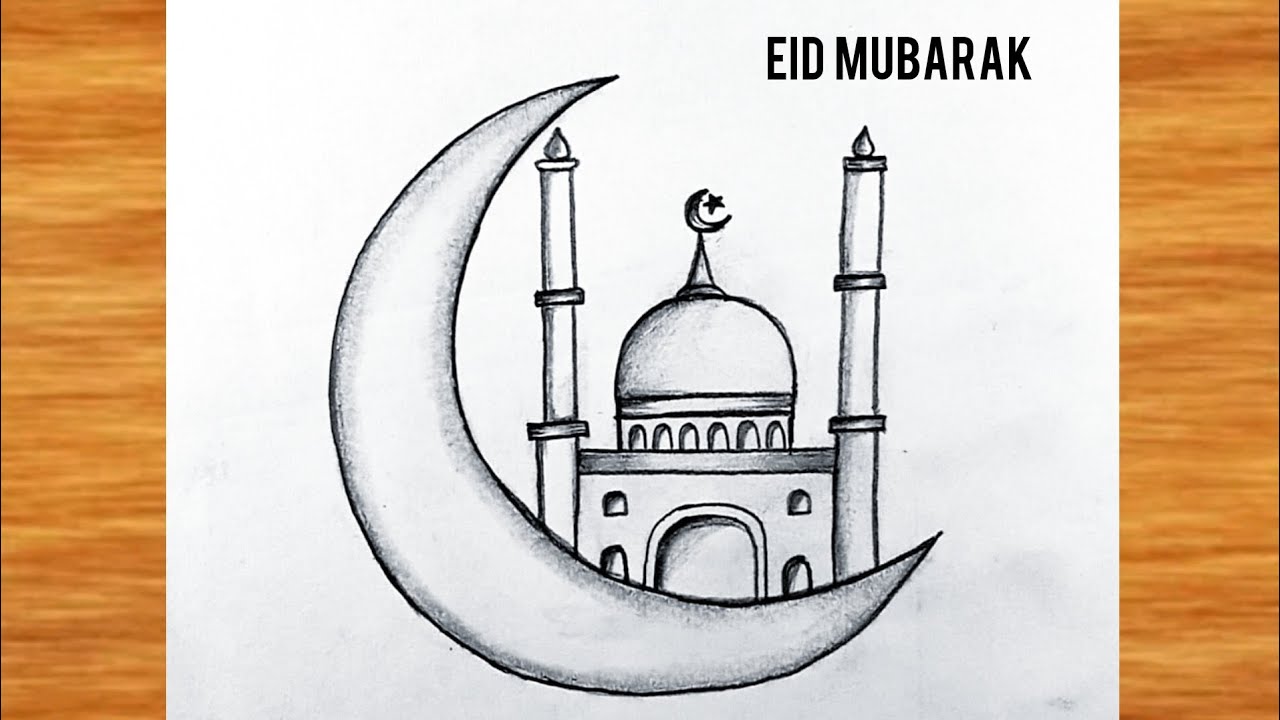 Eid Mubarak Drawing With Pencil || Eid Festival Poster making || Drawing ramdaan 2026 ||Art Drawing 