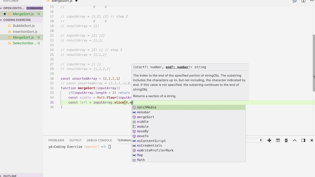 Merge Sort Solution In JavaScript