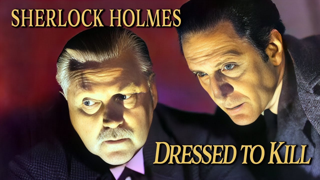 Sherlock Holmes in Dressed to Kill (1946) Basil Rathbone and Nigel Bruce