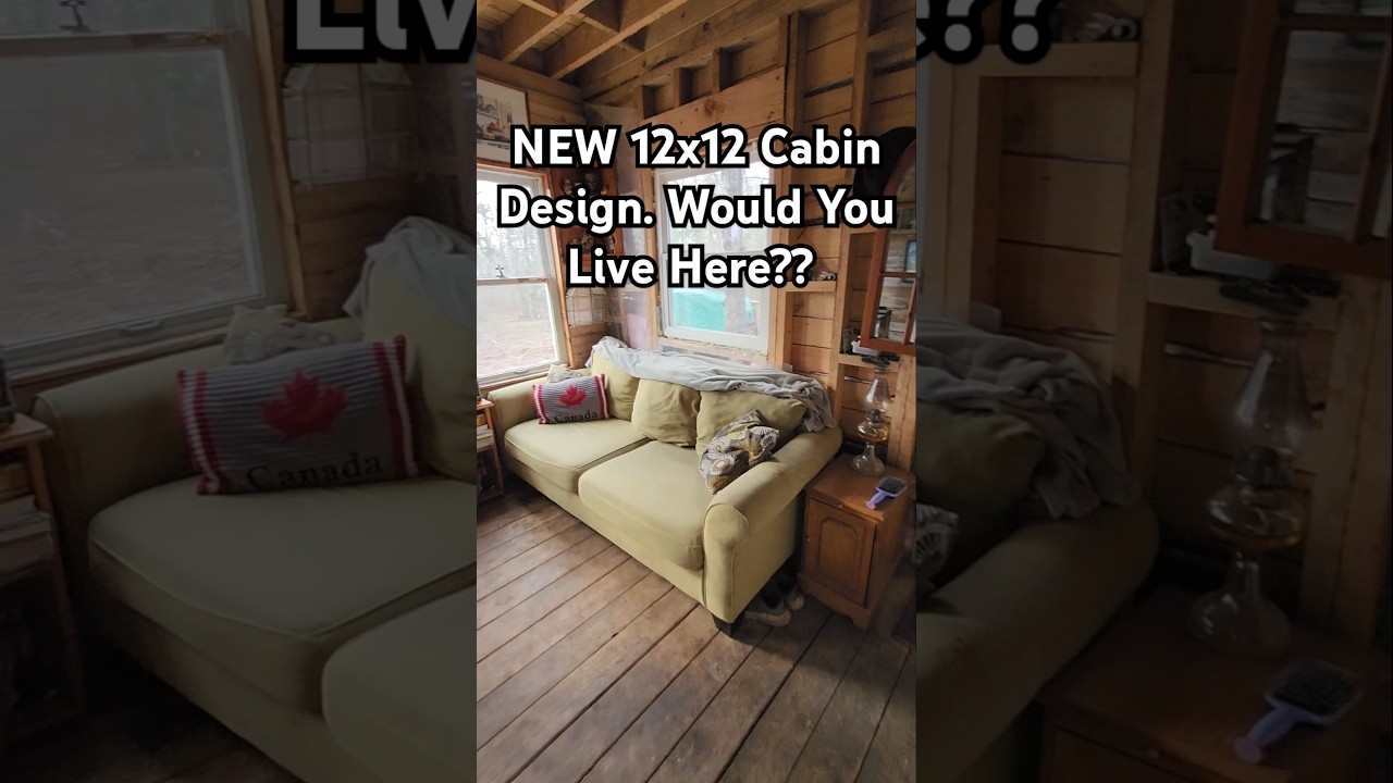 12x12 Cabin! NEW Design! Would YOU Live Here?