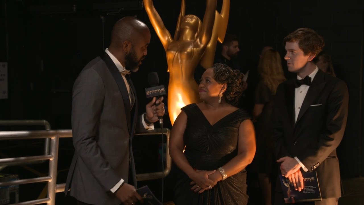 Chandra Wilson and Freddie Highmore 74th Emmy Awards Presenterview