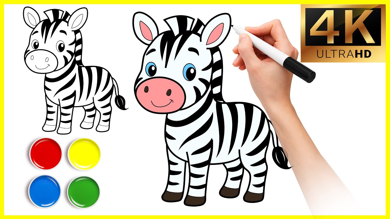 🦓 Zebra Drawing for Kids | ✏️ Easy Step-by-Step Tutorial 🎨✍️