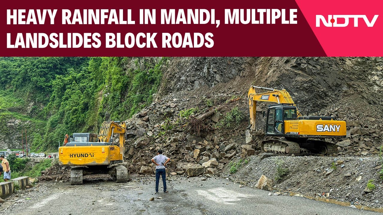 Himachal Pradesh News | Himachal Pradesh's Mandi Under Heavy Rains, Multiple Landslides Block Roads