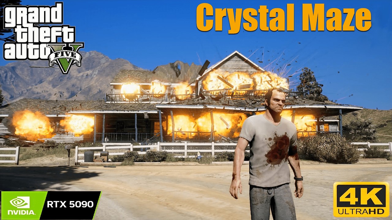 GTA 5 Photorealistic Graphics on RTX 5090 | Crystal Maze Mission 4K60FPS