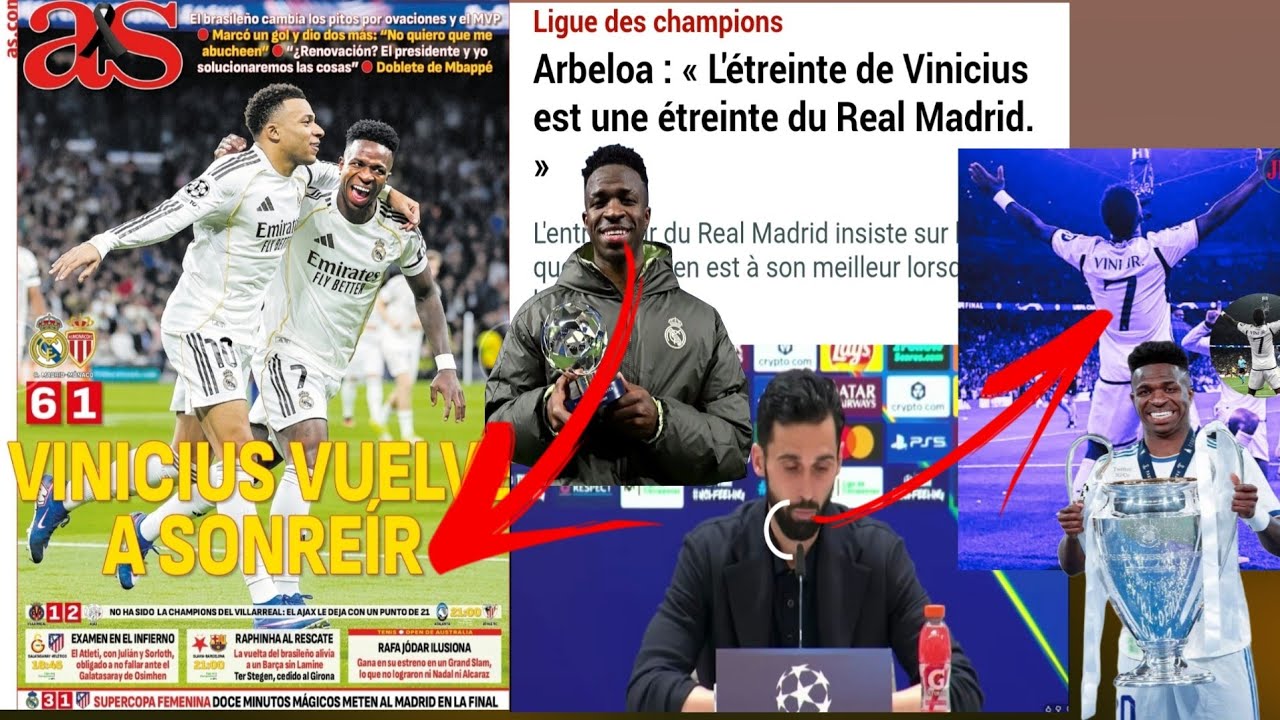 Jounal As vinicius jr de retou pi fò, alvaro arbeloa di lap kontinye jwèn vinijr nan mèyè fòm li?