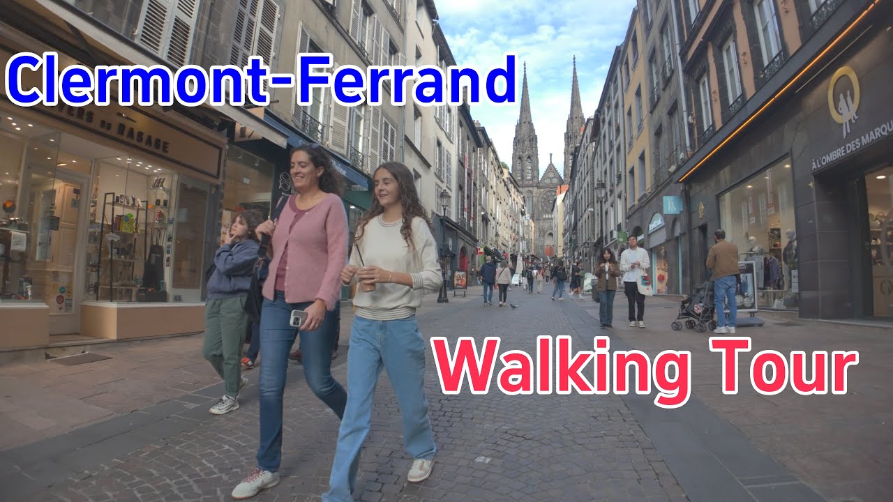 Clermont-Ferrand walking tour | France | 2025 | Panoramic Domes | puy de Dôme | 4K/60fps