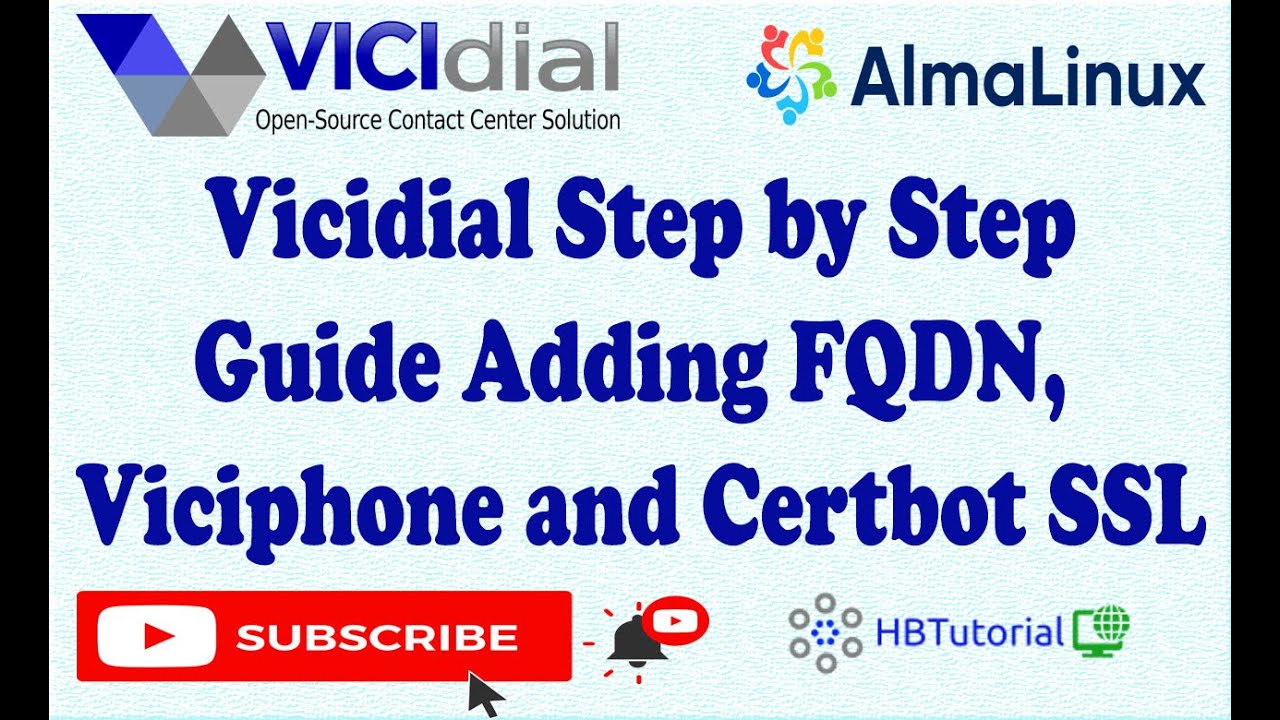 Alma Linux  Tutorial: Vicidial FQDN, SSL Certificates, and WebRTC Phone Setup  |#vicidial #vicibox