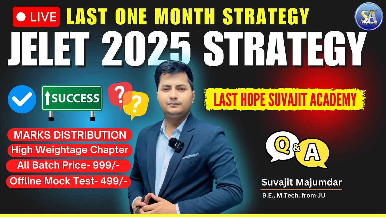 JELET 2025 Last Month Strategy | Marks Distribution | High Weightage Chapter | Jelet 2025 Exam