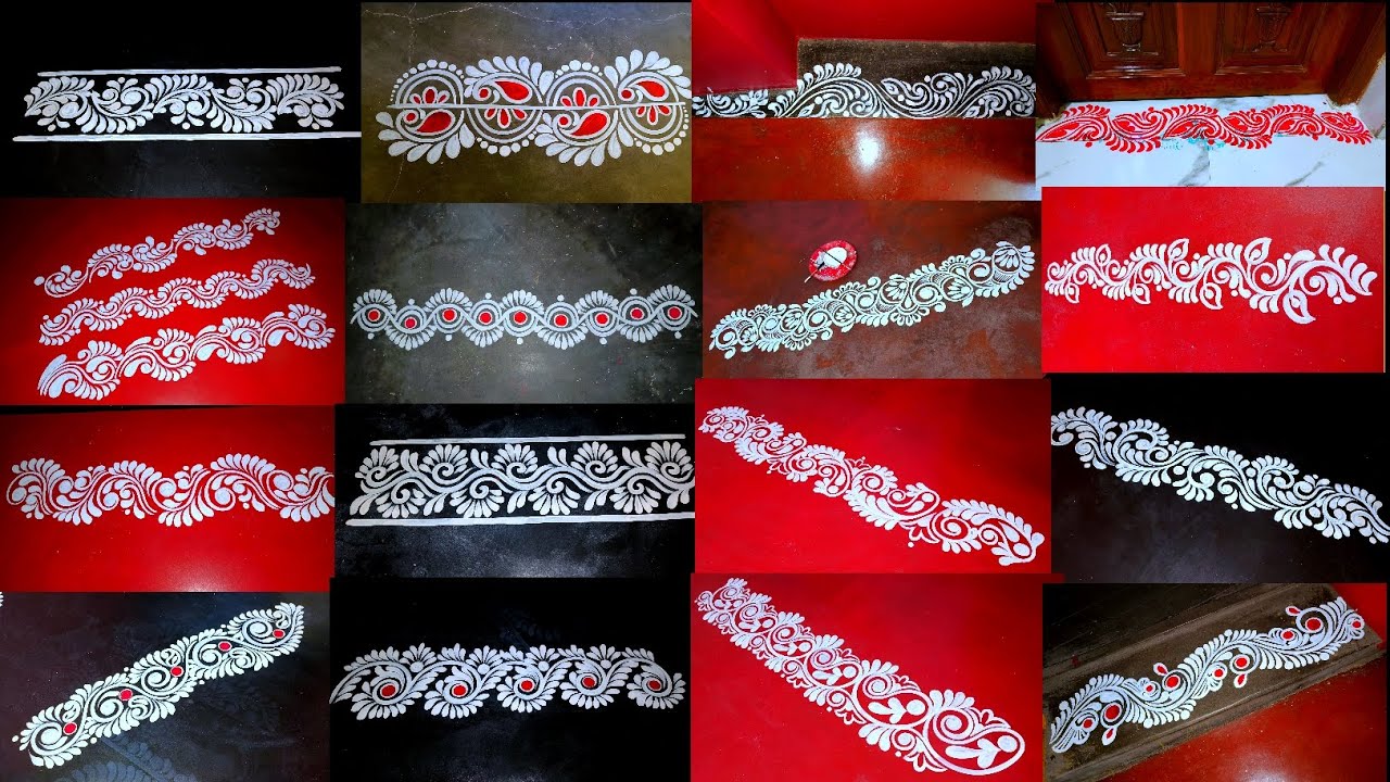 Top 42 new different types border alpona designs/beginners alpona design/alpona design photos