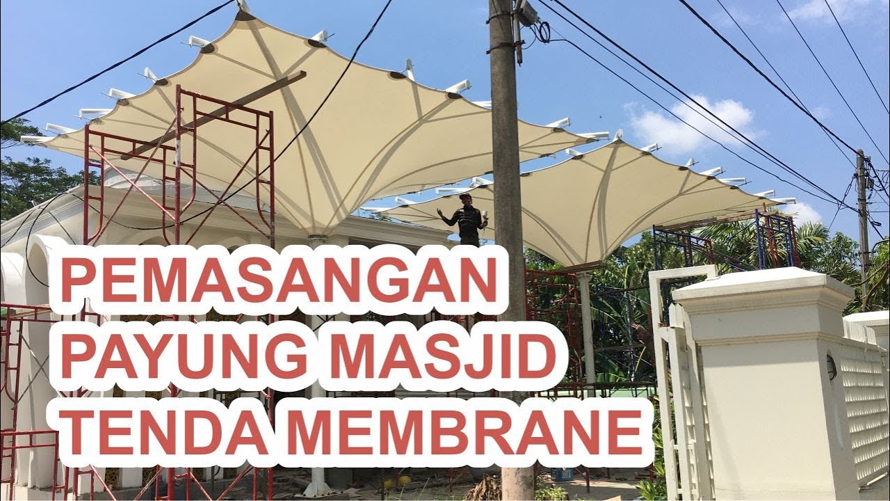 Payung Masjid Tenda Membrane Non Hidrolik Seperti di Nabawi Masjidil Haram Mekkah Madinah Harga Jual