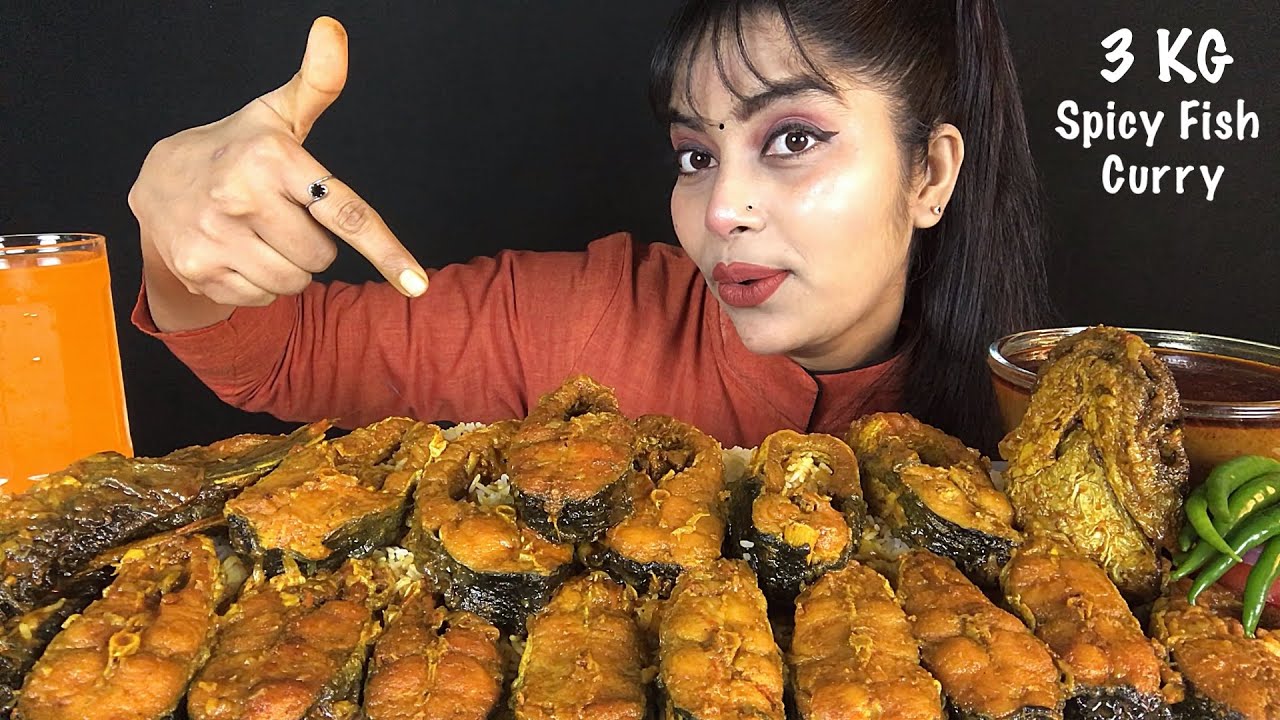 EATING 3KG SPICY FISH CURRY LOTS OF RICE GRAVY WITH FANTA | EATING BIG BITES | MUKBANG ASMR SHOW